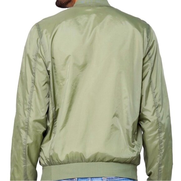 Bella Canvas Lightweight Nylon Windbreaker Bomber Jacket in Army/Forest Green - Picture 3 of 3